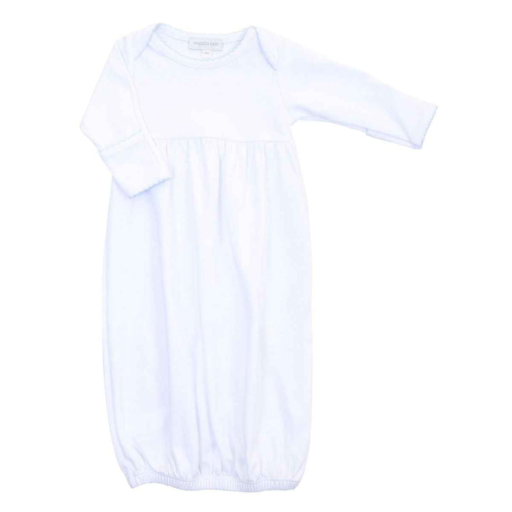 Essentials Lap Gown Gown White with Blue Trim