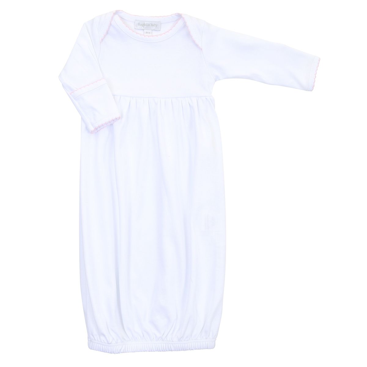 Essentials Lap Gown Gown White with Pink Trim