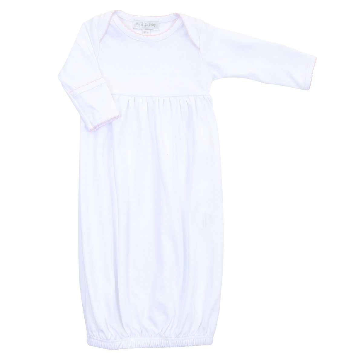 Essentials Lap Gown Gown White with Pink Trim