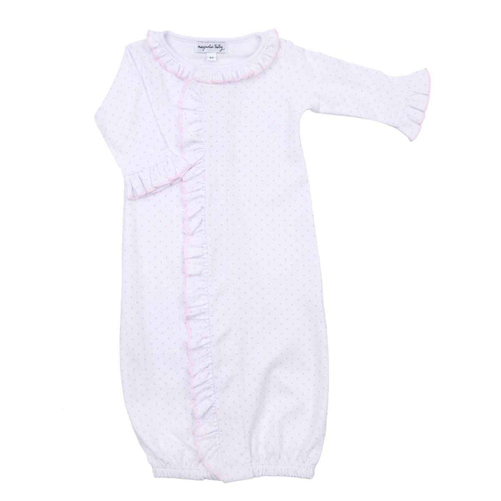 Mini Dots Pink Ruffle Converter Gown