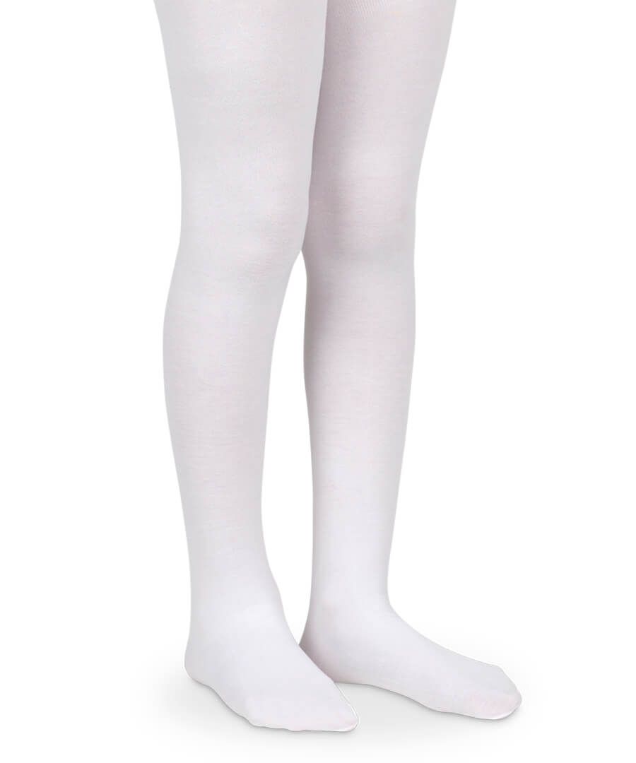 Jefferies Socks Smooth Toe Organic Cotton Tights, White