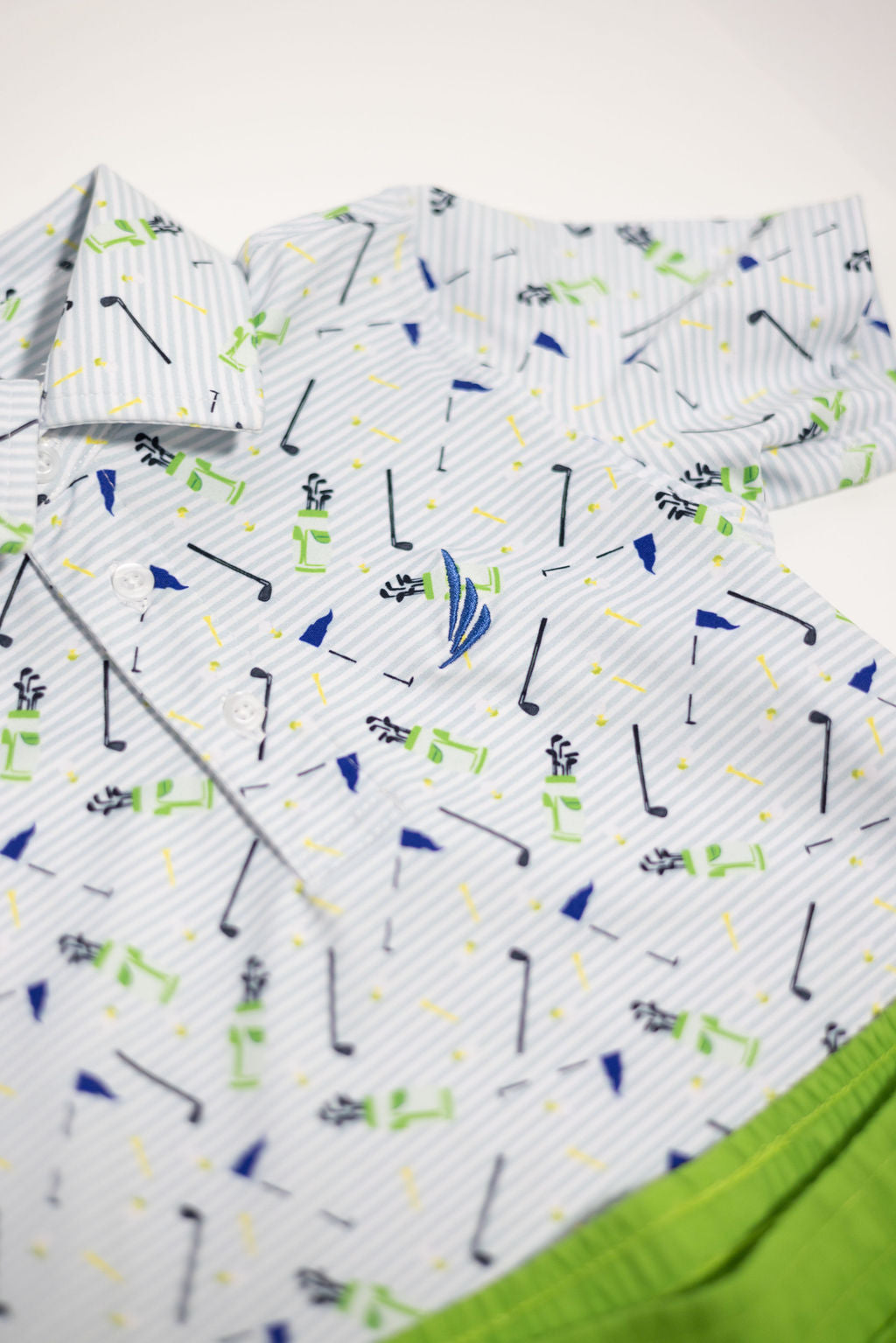 Boys Golf Print Performance Polo