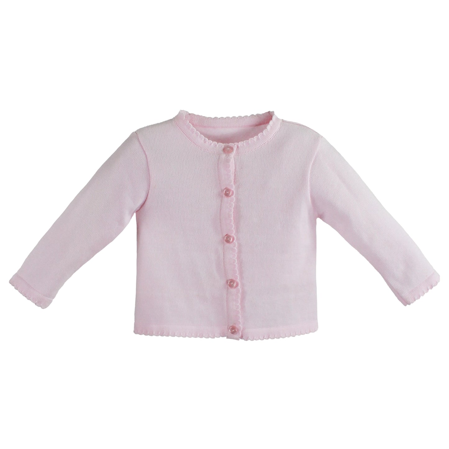 Scalloped Edge Cardigan, Pink