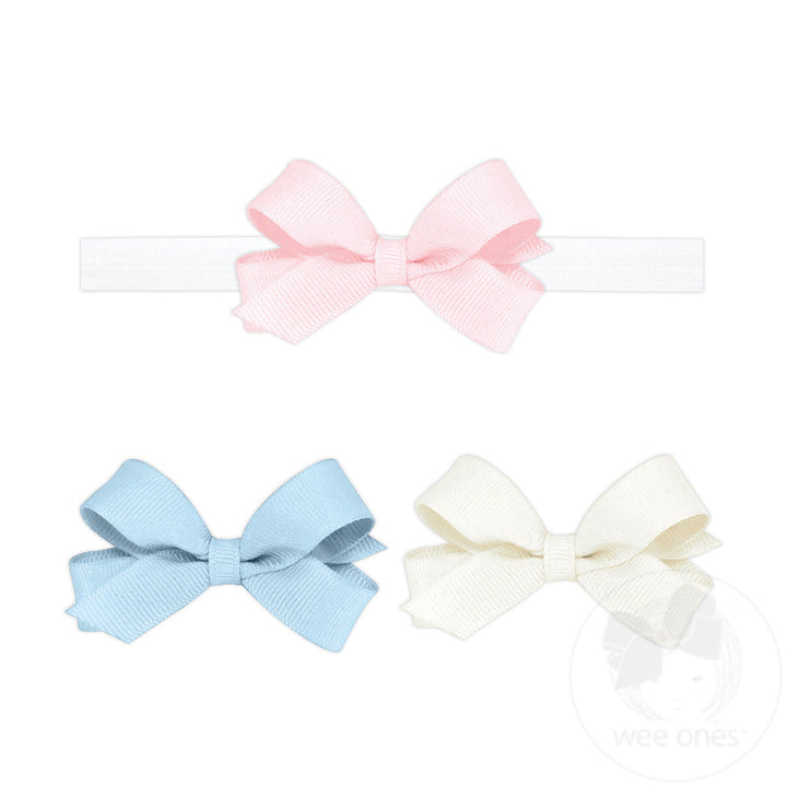 Three Tiny Grosgrain Hair Bows with Band
