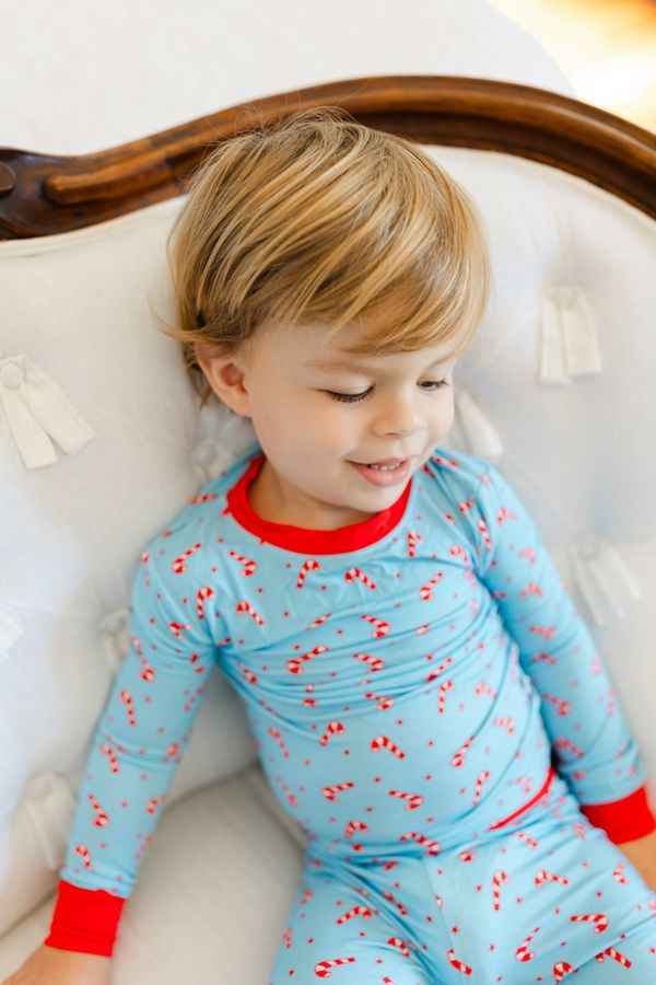 Blue Candy Cane PJ Set