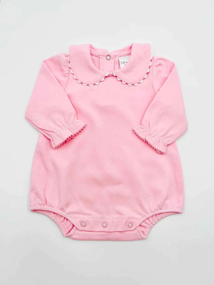 Long Sleeve Scalloped Bubble, Pink