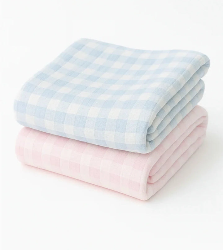 Blue Gingham Baby Blanket