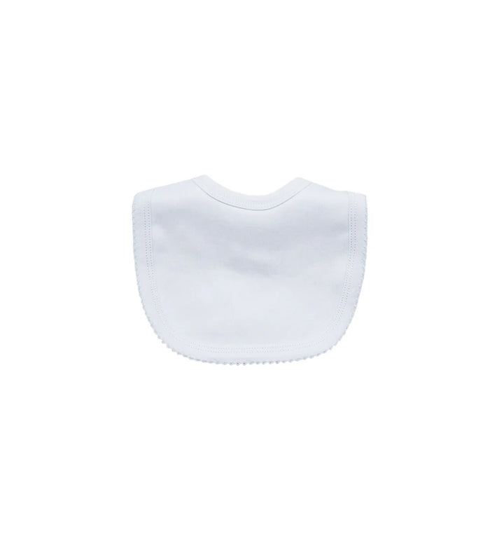 Picot Trim Bib, White with White