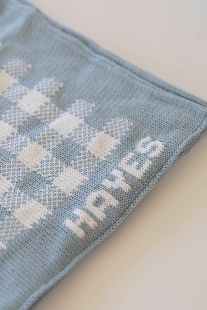 Custom Knit Monogram Stroller Blanket