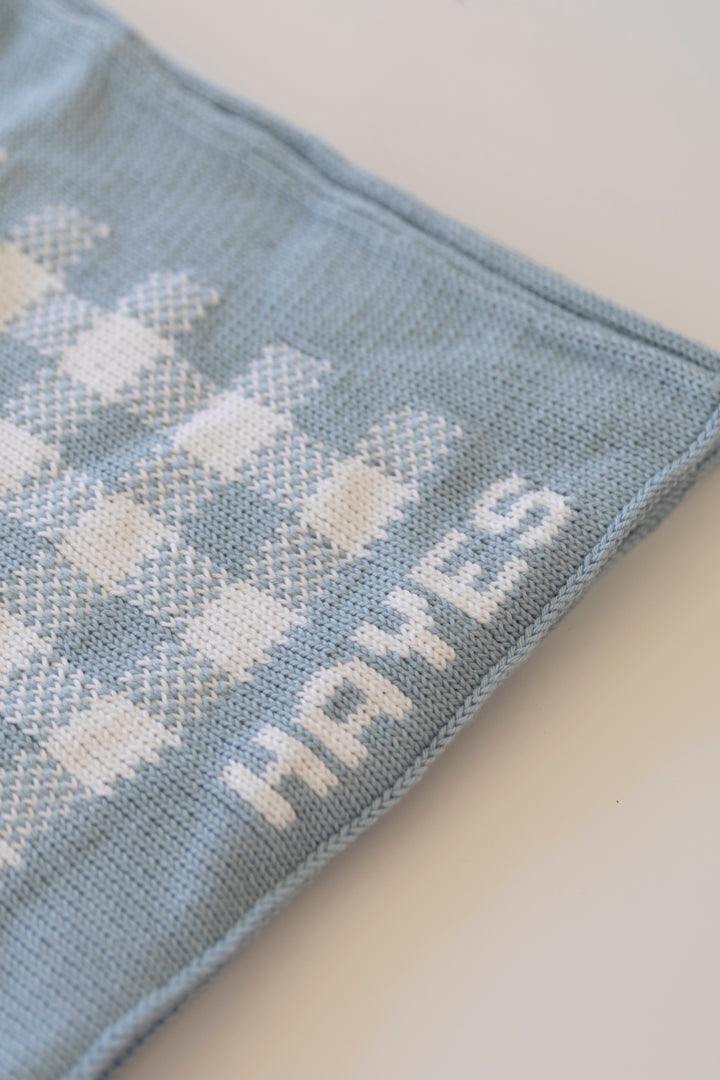 Custom Knit Monogram Stroller Blanket