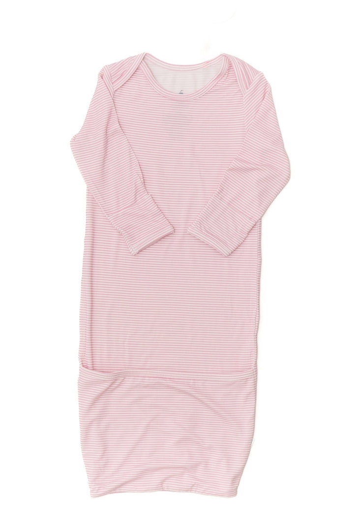 Newborn Gown Pink Mini Stripe