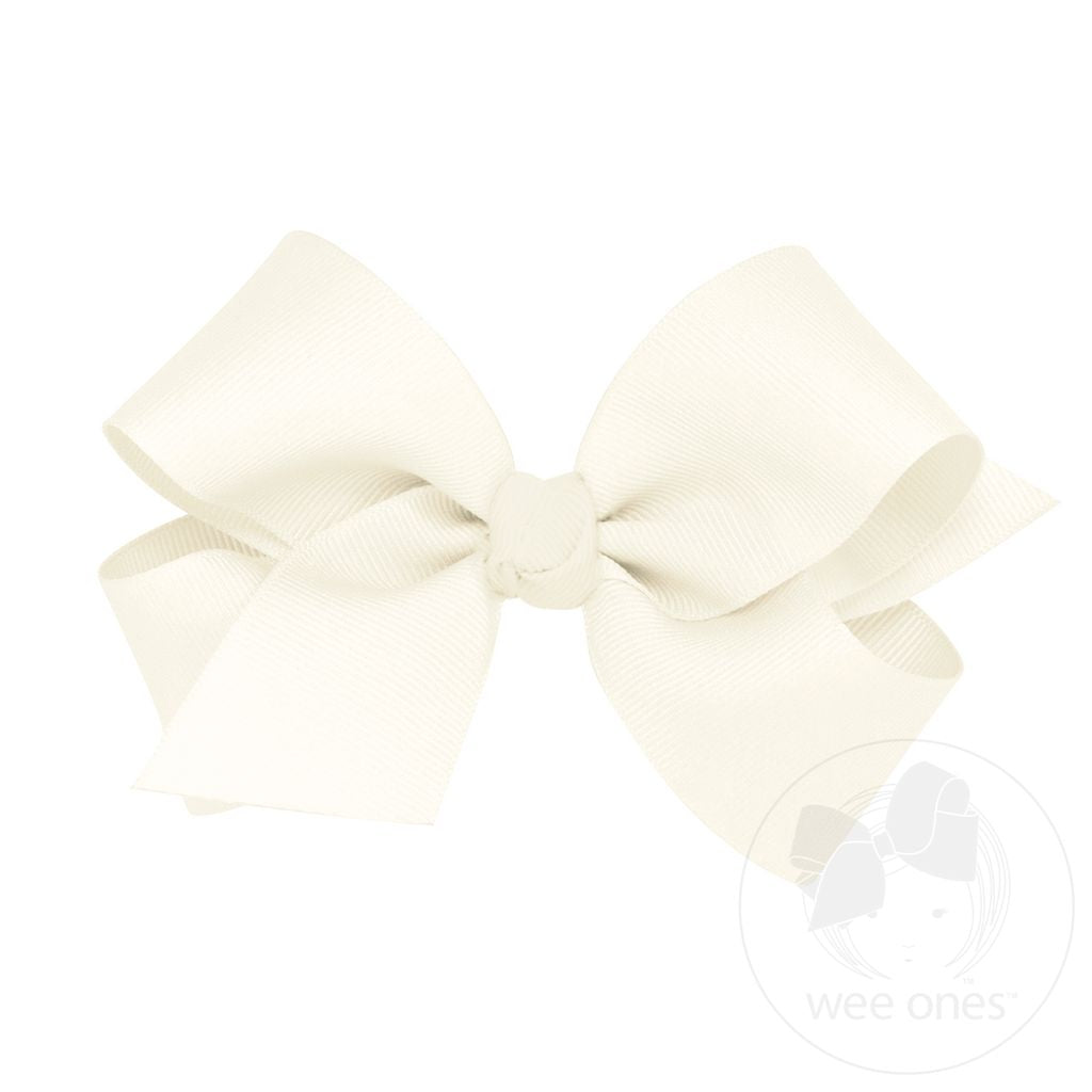 Medium Grosgrain Bow, Antique White