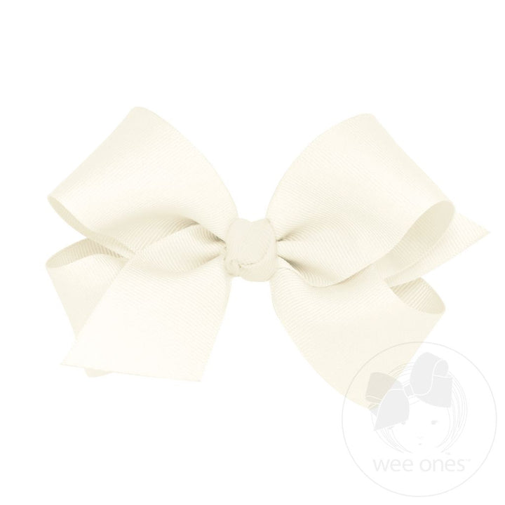 Medium Grosgrain Bow, Antique White