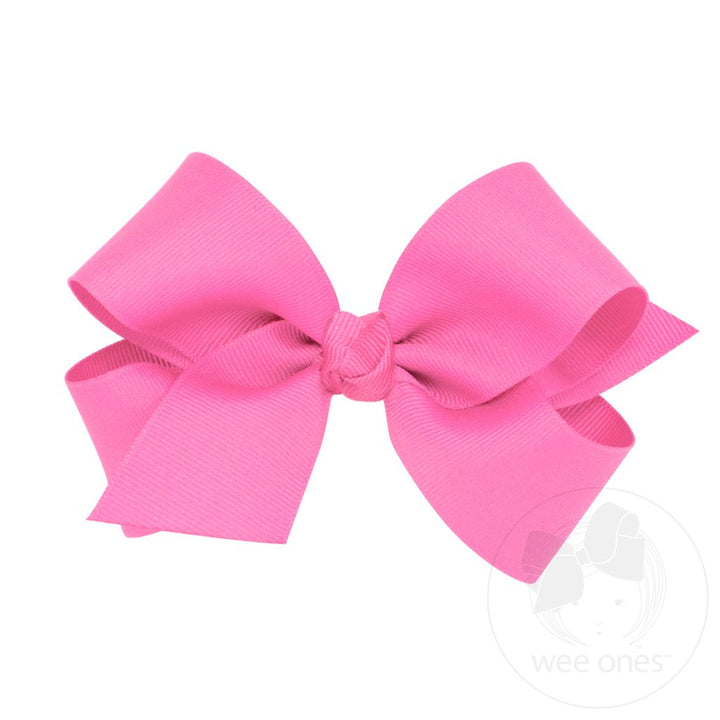 Medium Grosgrain Bow, Hot Pink
