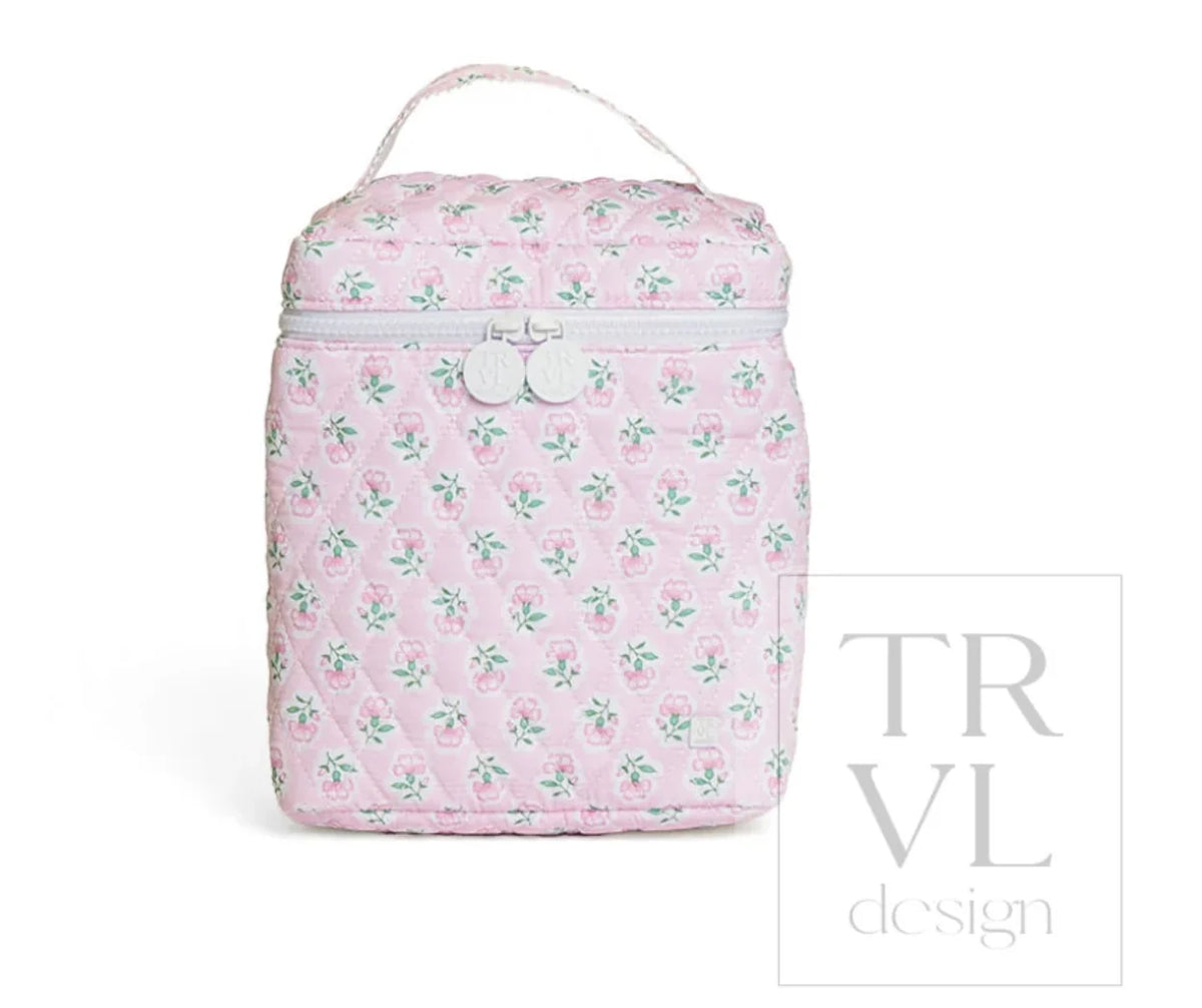 Quilted Go Go Lunch Insulated Bag, Pink Petite Fleur