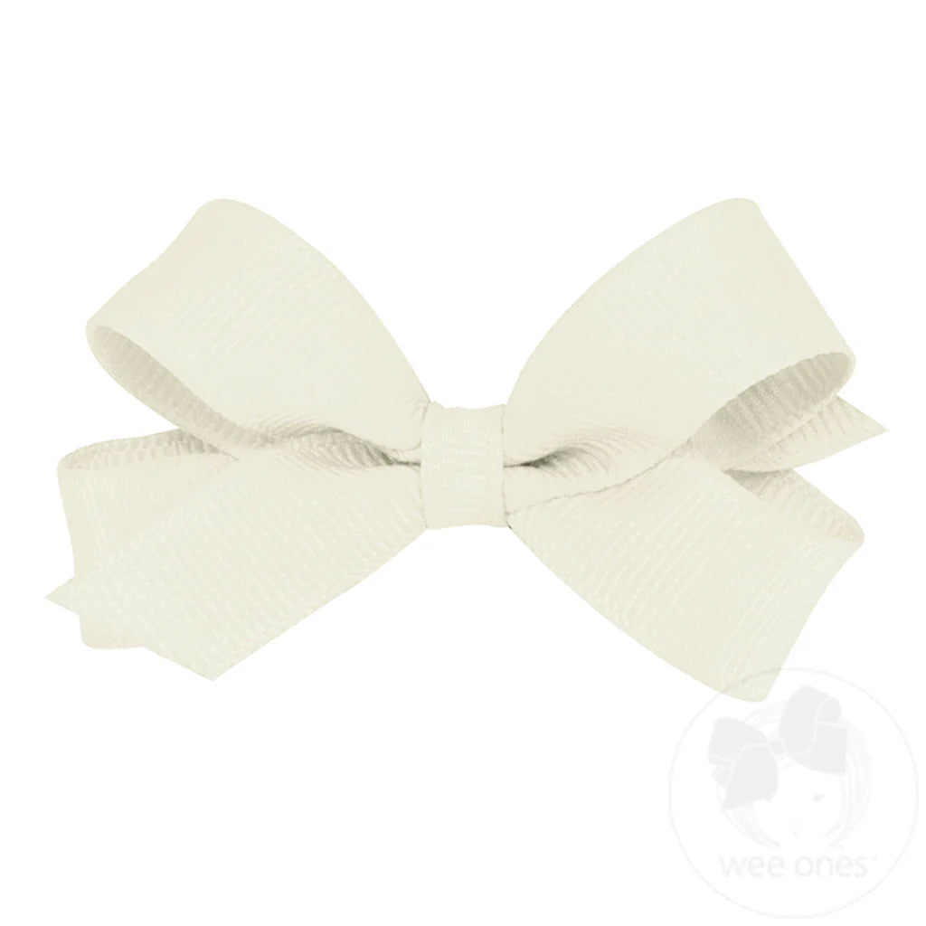 Tiny Grosgrain Bow, Antique White