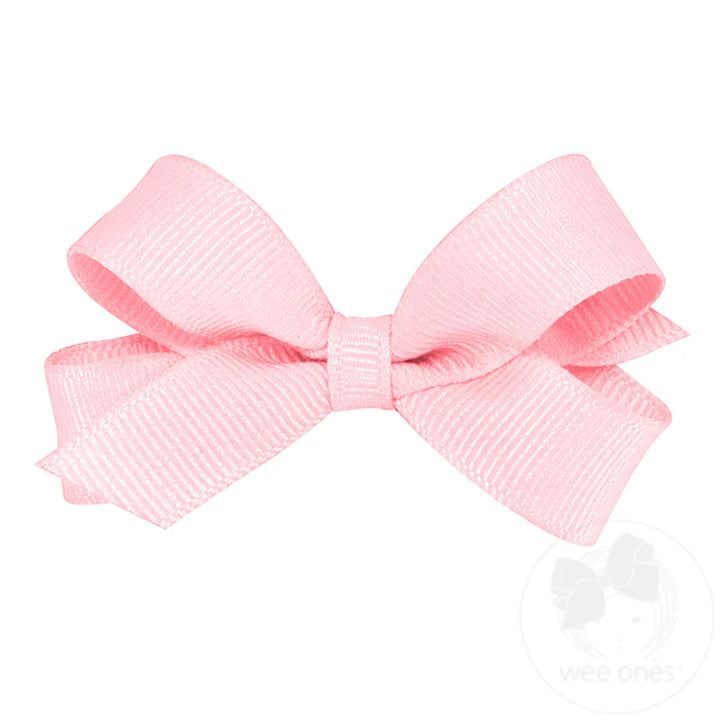 Tiny Grosgrain Bow, Light Pink
