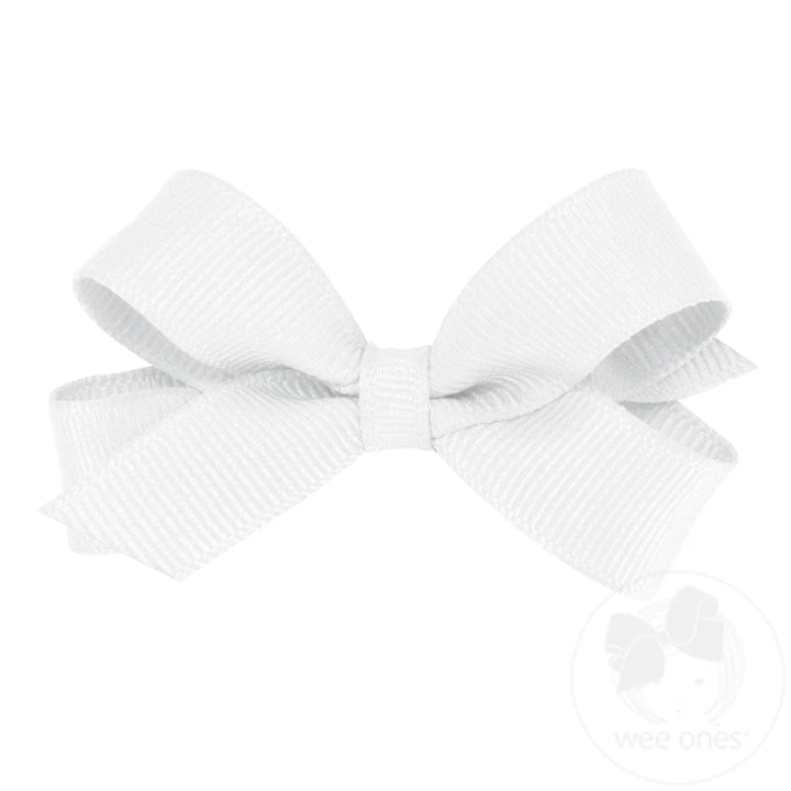 Tiny Grosgrain Bow, White