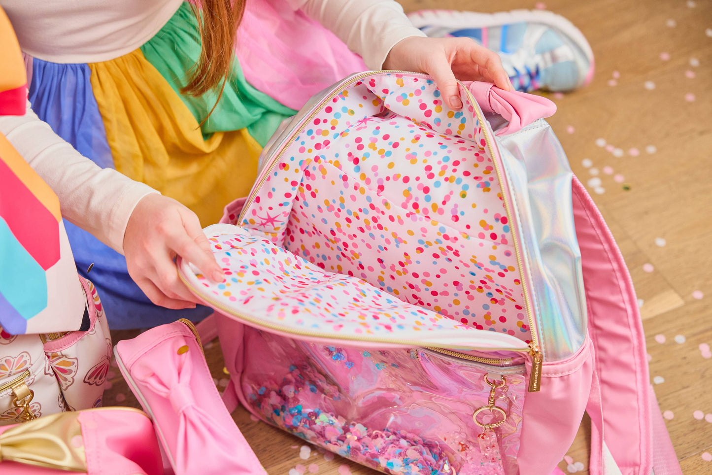 Quilted Confetti Hearts Backpack