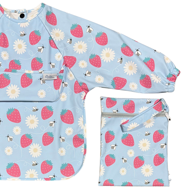 Long Sleeve Bib - Strawberry Patch
