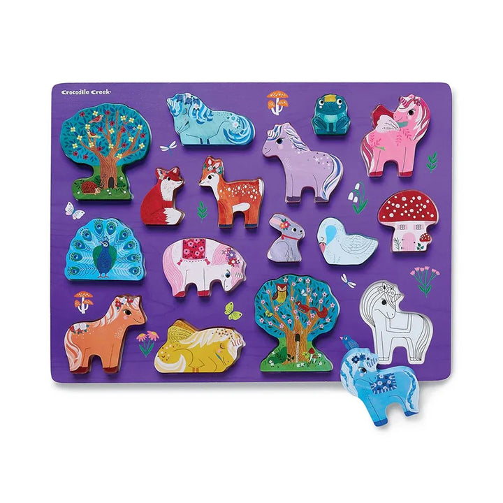 Unicorn Garden Wood Puzzle