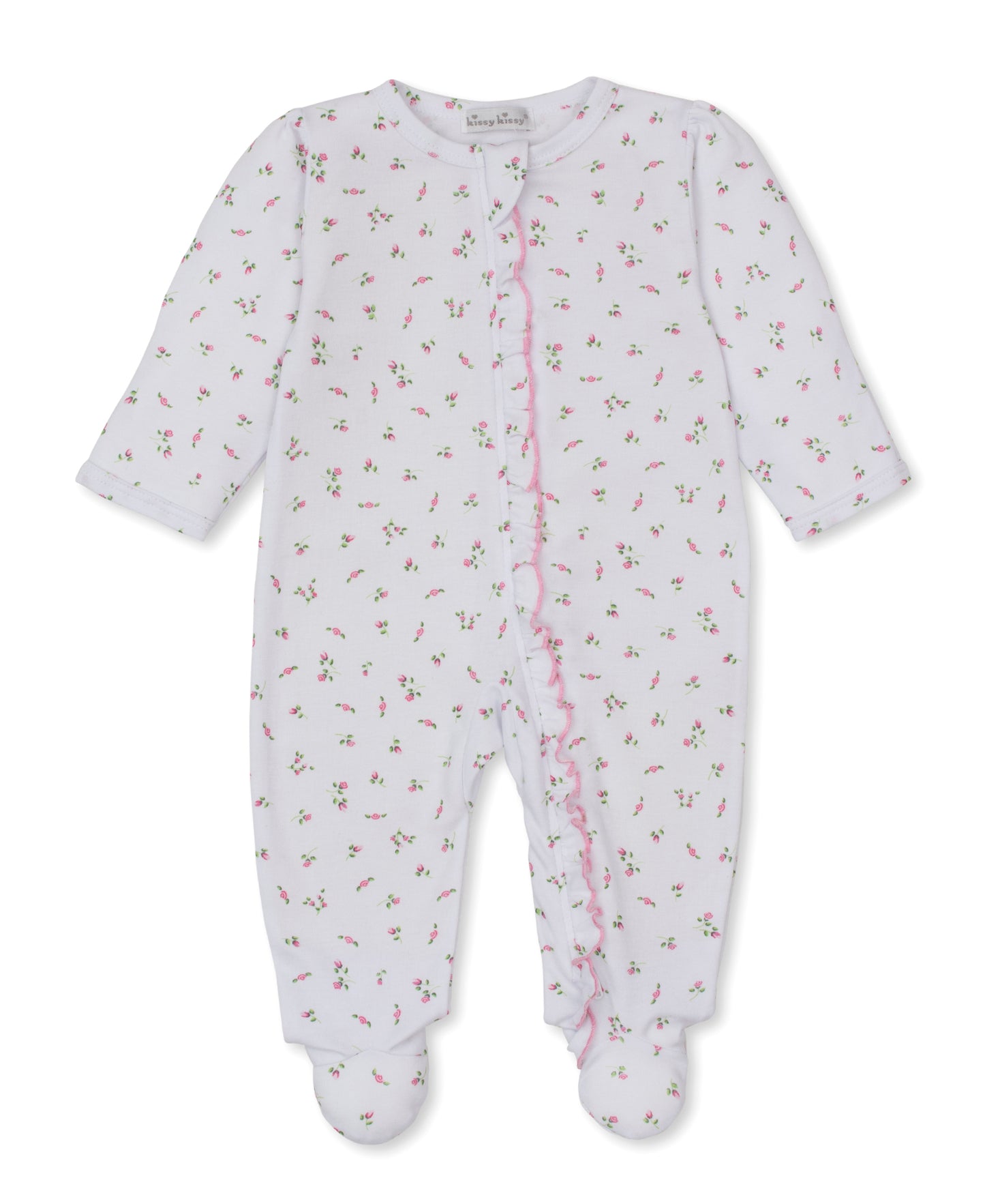 Garden Roses Ruffle Zip Footie