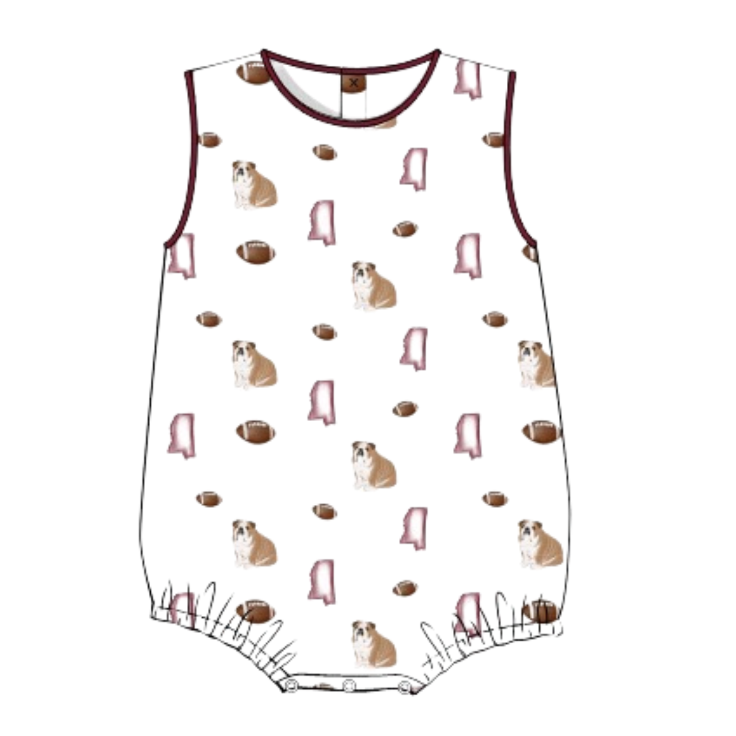 Sleeveless Maroon Bulldog Bubble