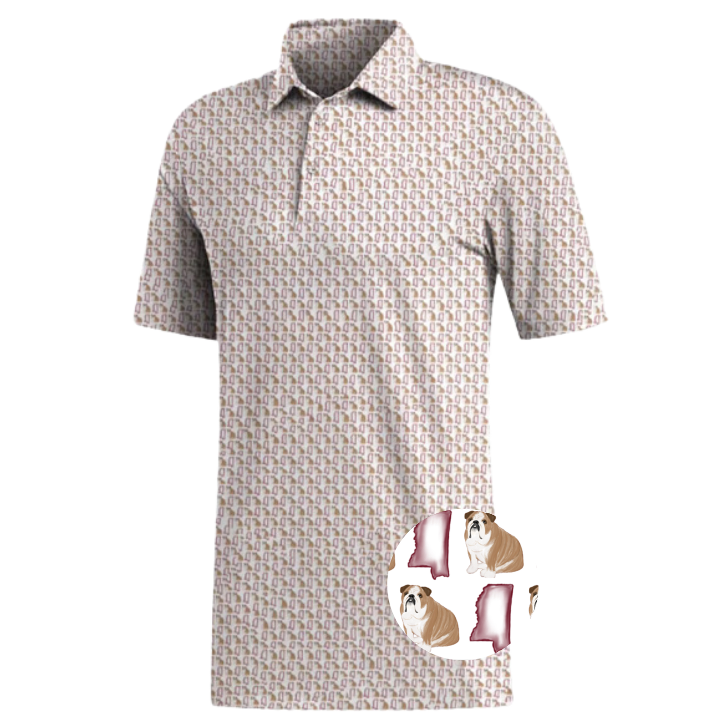 Boys Maroon Bulldog Performance Polo