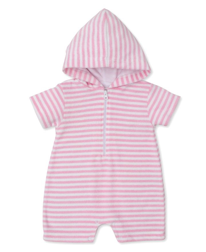 Cabana Terry Stripes Pink Romper