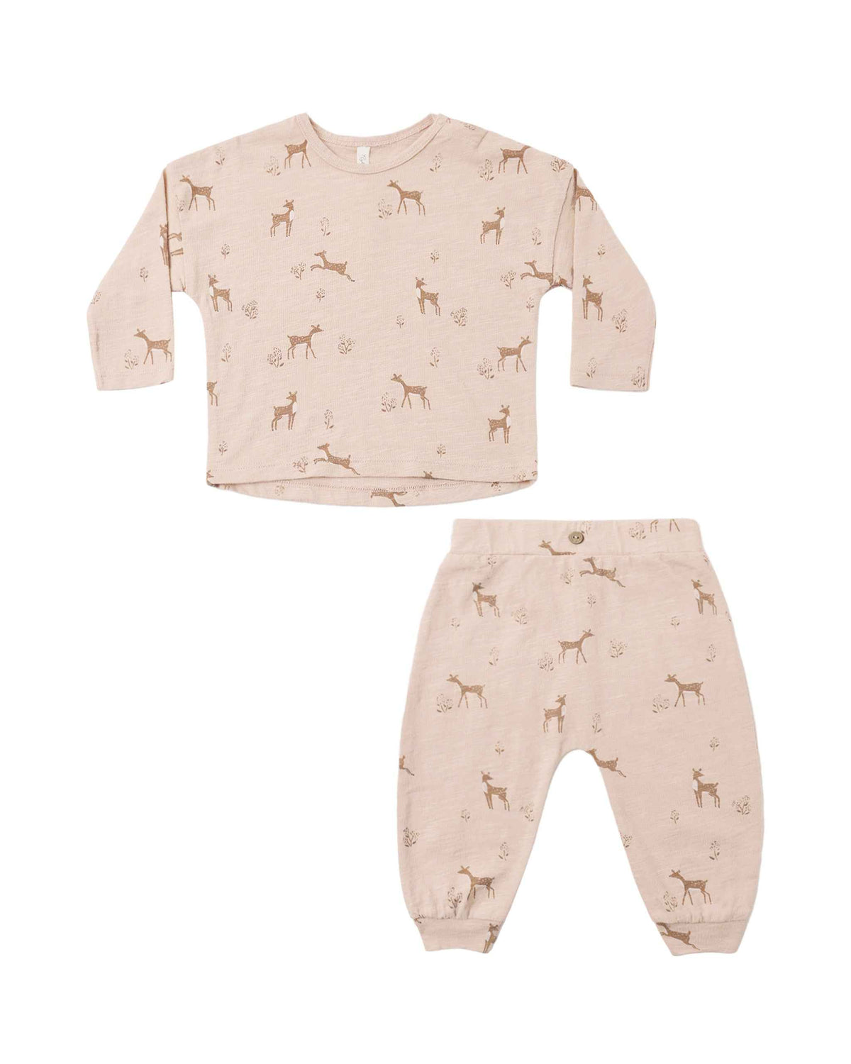 Long Sleeve Tee & Pant Set, Fawns