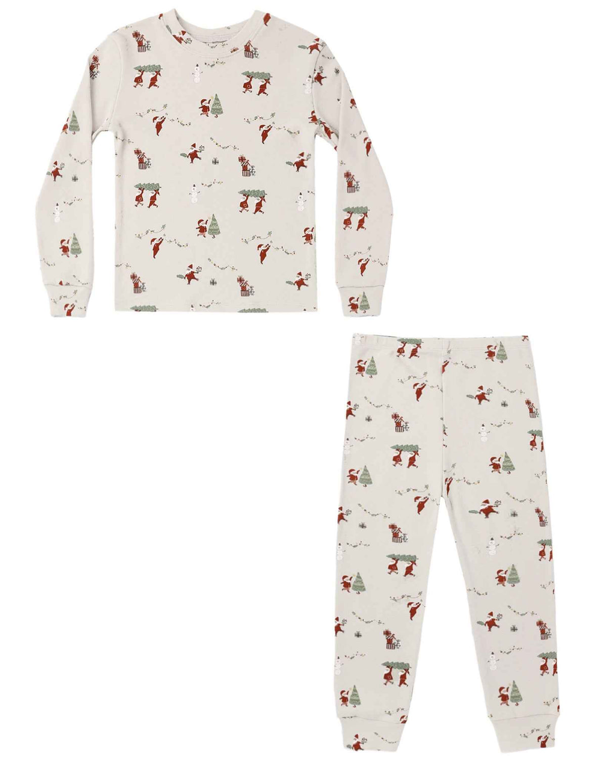 Organic Long Sleeve Pajama Set, Gnome Village