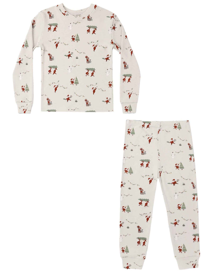 Organic Long Sleeve Pajama Set, Gnome Village