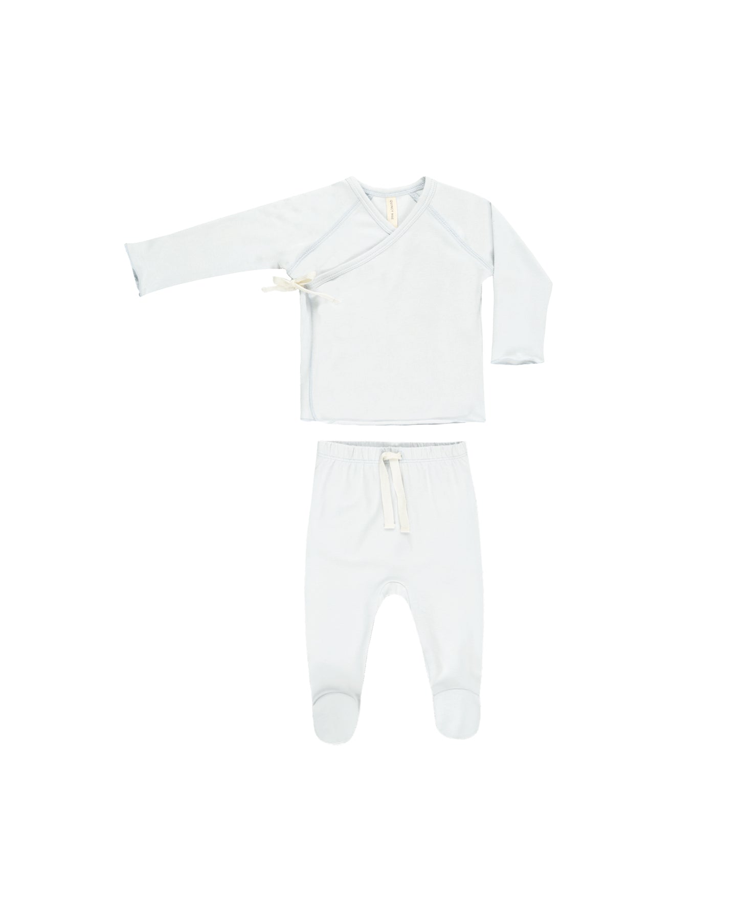 Wrap Top + Footed Pant Set Fog