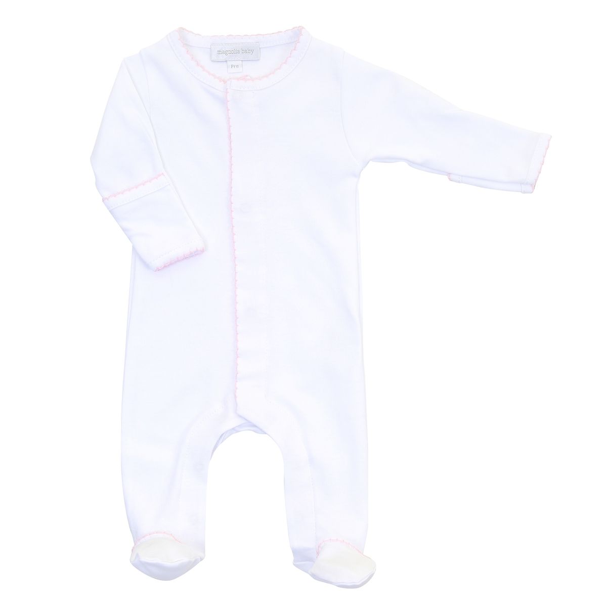 Essentials Footie White with Pink