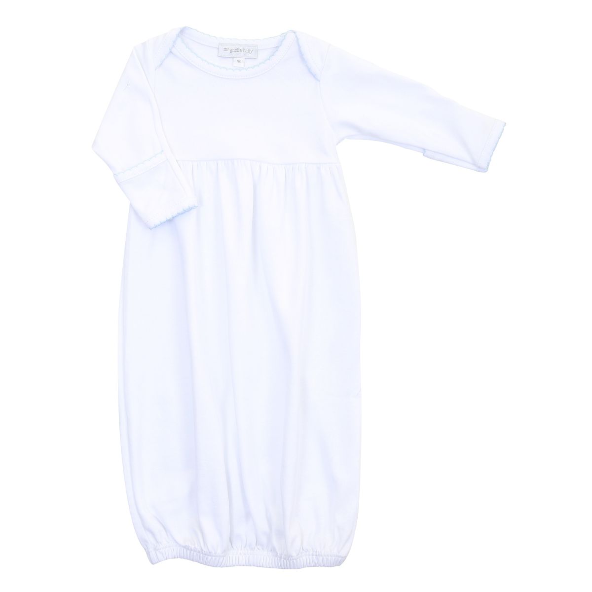 Essentials Lap Gown Gown White with Blue Trim