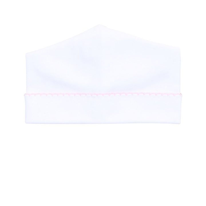 Essentials Hat, White with Pink Trim