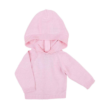 Essentials Knit Pink Hooded Zip Pullover