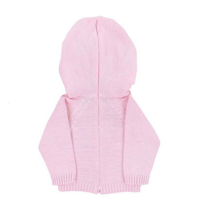 Essentials Knit Pink Hooded Zip Pullover