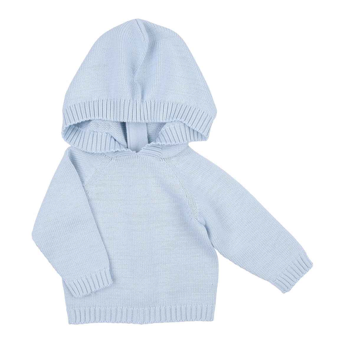 Essentials Knit Blue Hooded Zip Pullover