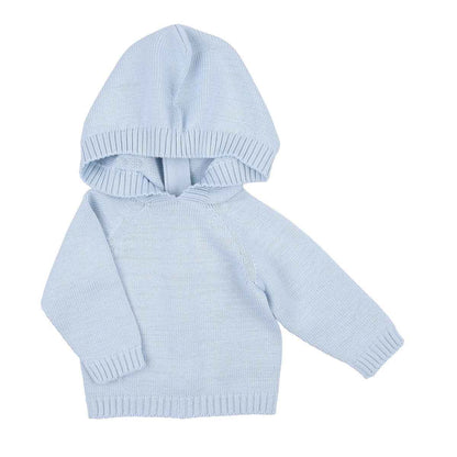 Essentials Knit Blue Hooded Zip Pullover