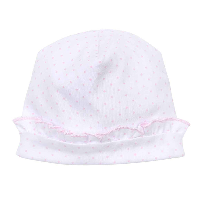 Mini Dots Pink Ruffle Hat