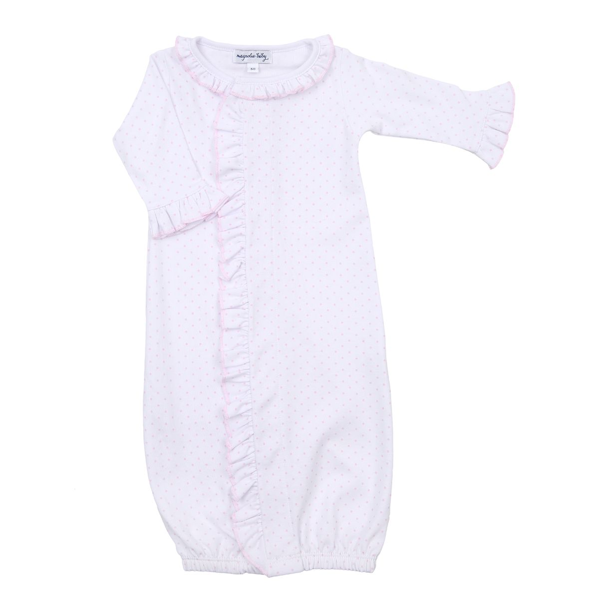 Mini Dots Pink Ruffle Converter Gown