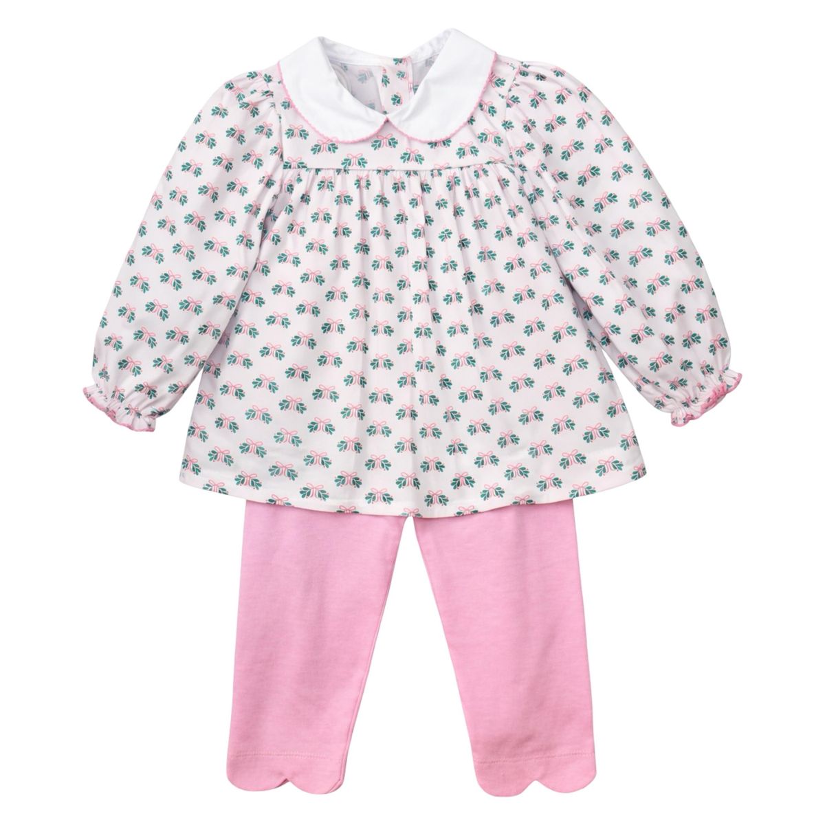Annabelle Scallop Legging Set, Pink Holly