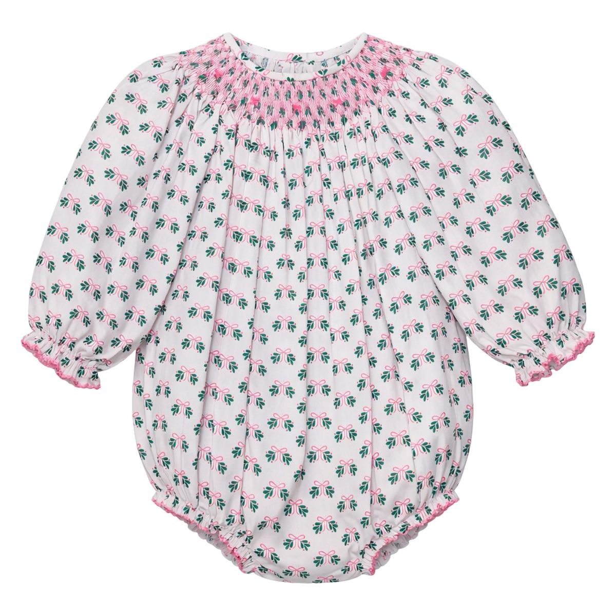 Eloise Long Sleeve Bishop Bubble, Pink Holly