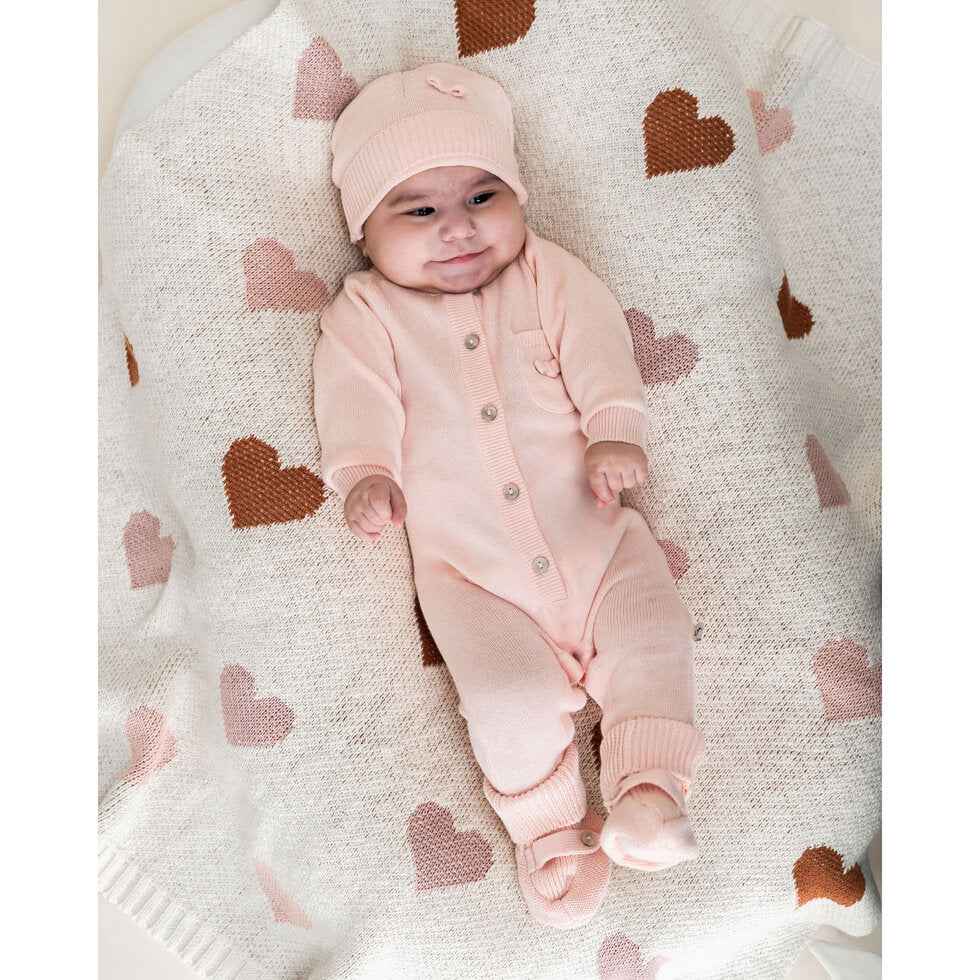 Milan Knit Beanie Hat, Blush