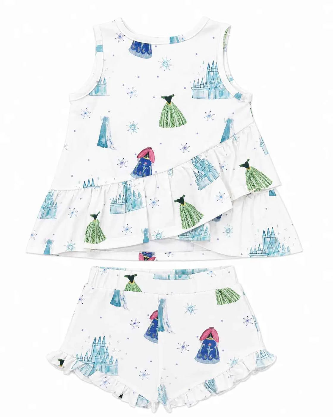 Rosie Ruffle Back Top with Sadie Claire Shorts- For the First Time in Forever