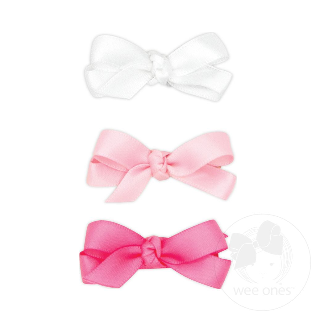 Baby Satin Bows, 3 Pack