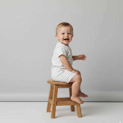 Short Romper- Cabana Stripes