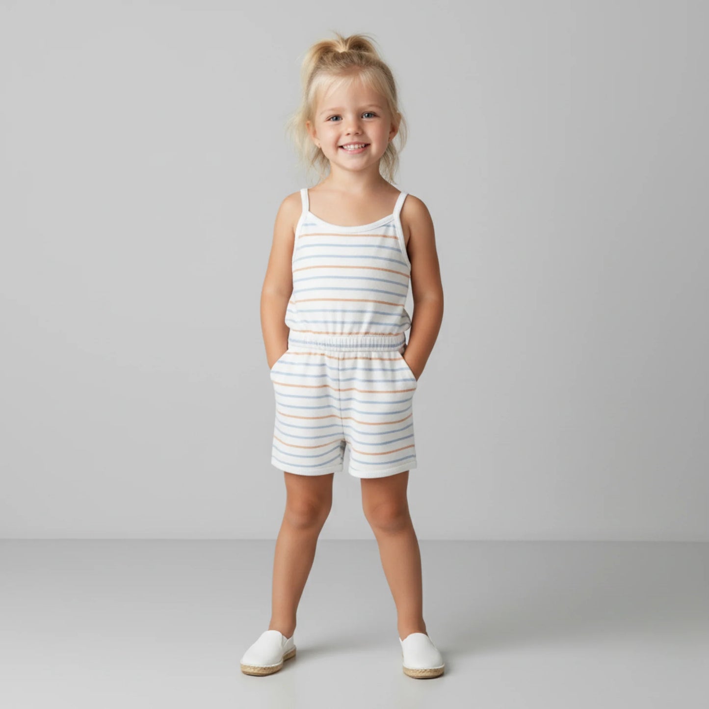 Tank Romper- Cabana Stripes