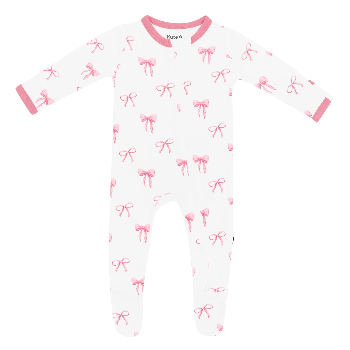 Kyte Baby Zippered Bamboo Footie- Bow